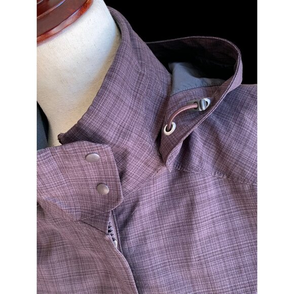 REI Lavender Purple Plaid Rain Jacket Detachable Hood Women's Size Small EUC - Picture 3 of 9